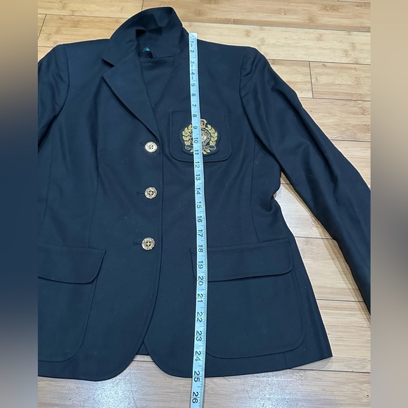 Ralph Lauren Crown Crest Black Blazer Women’s Size 6P Cotton Stretch Blend - Picture 9 of 11